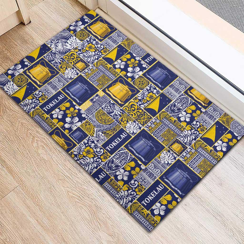 Tokelau Manuia te Kilihimahi Rubber Doormat Pacific Patchwork Xmas Vibes - Polynesian Pride