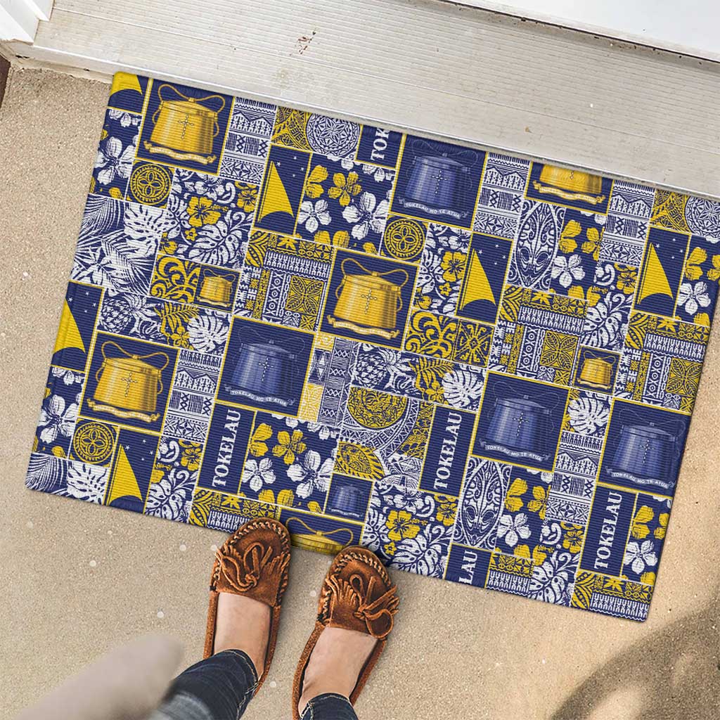 Tokelau Manuia te Kilihimahi Rubber Doormat Pacific Patchwork Xmas Vibes - Polynesian Pride