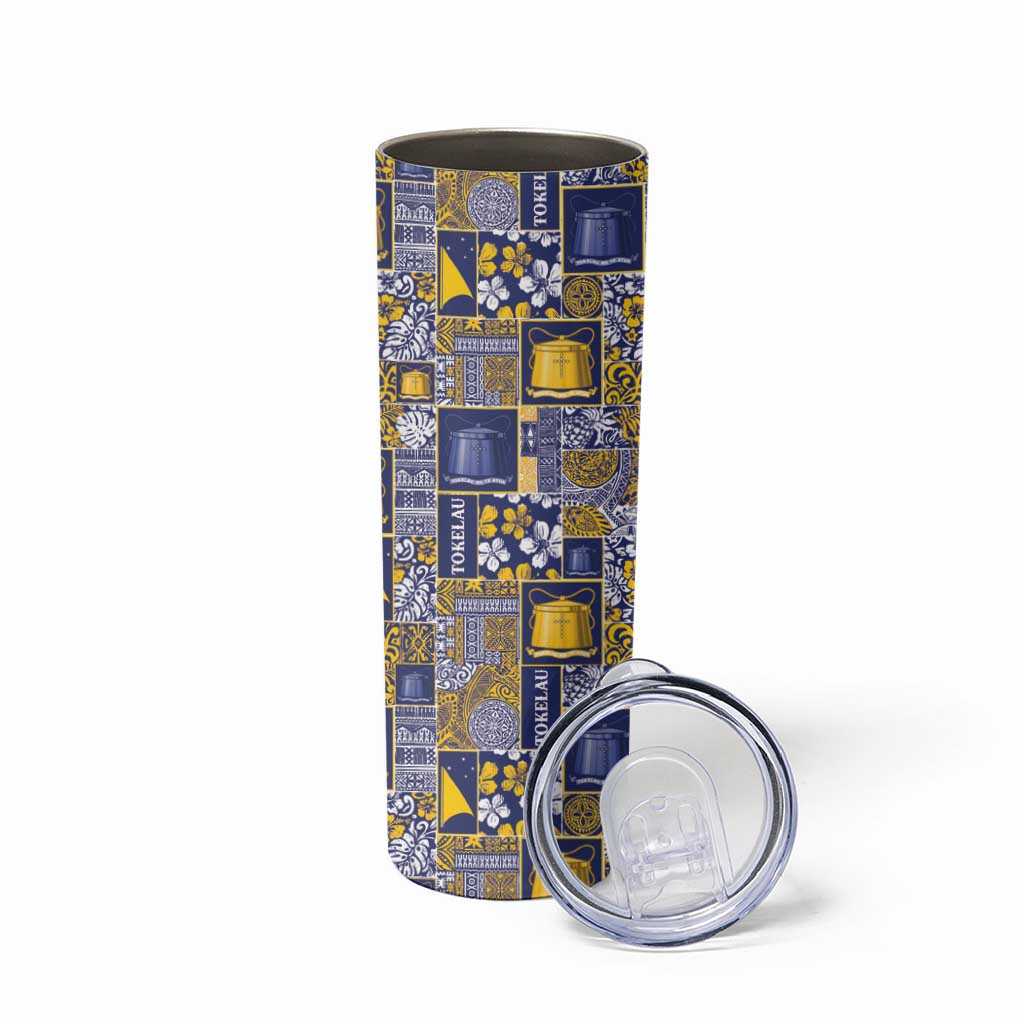 Tokelau Manuia te Kilihimahi Skinny Tumbler Pacific Patchwork Xmas Vibes - Polynesian Pride