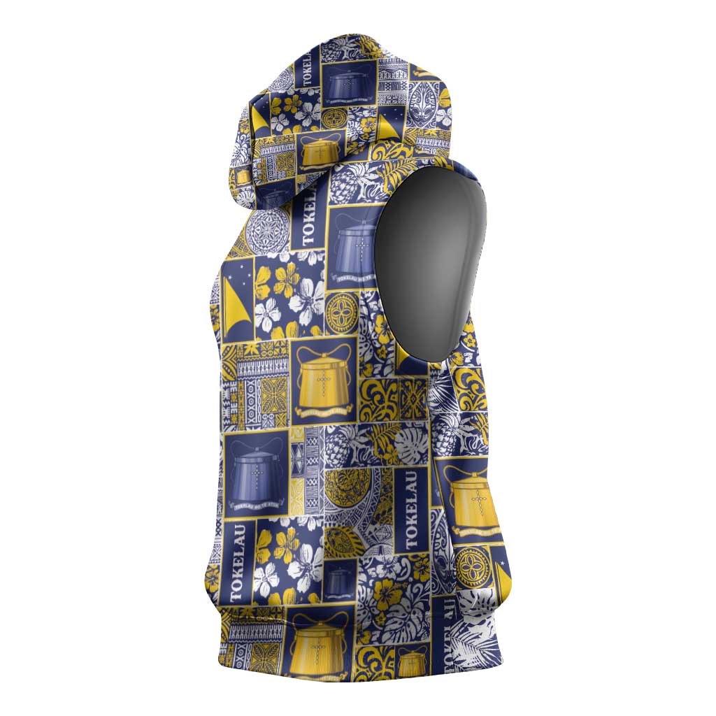 Tokelau Manuia te Kilihimahi Sleeveless Hoodie Pacific Patchwork Xmas Vibes - Polynesian Pride