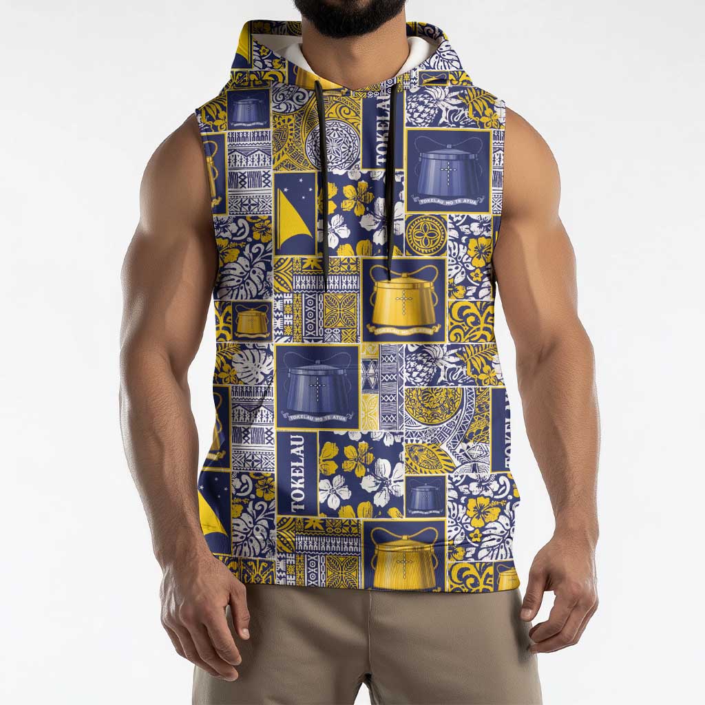 Tokelau Manuia te Kilihimahi Sleeveless Hoodie Pacific Patchwork Xmas Vibes - Polynesian Pride