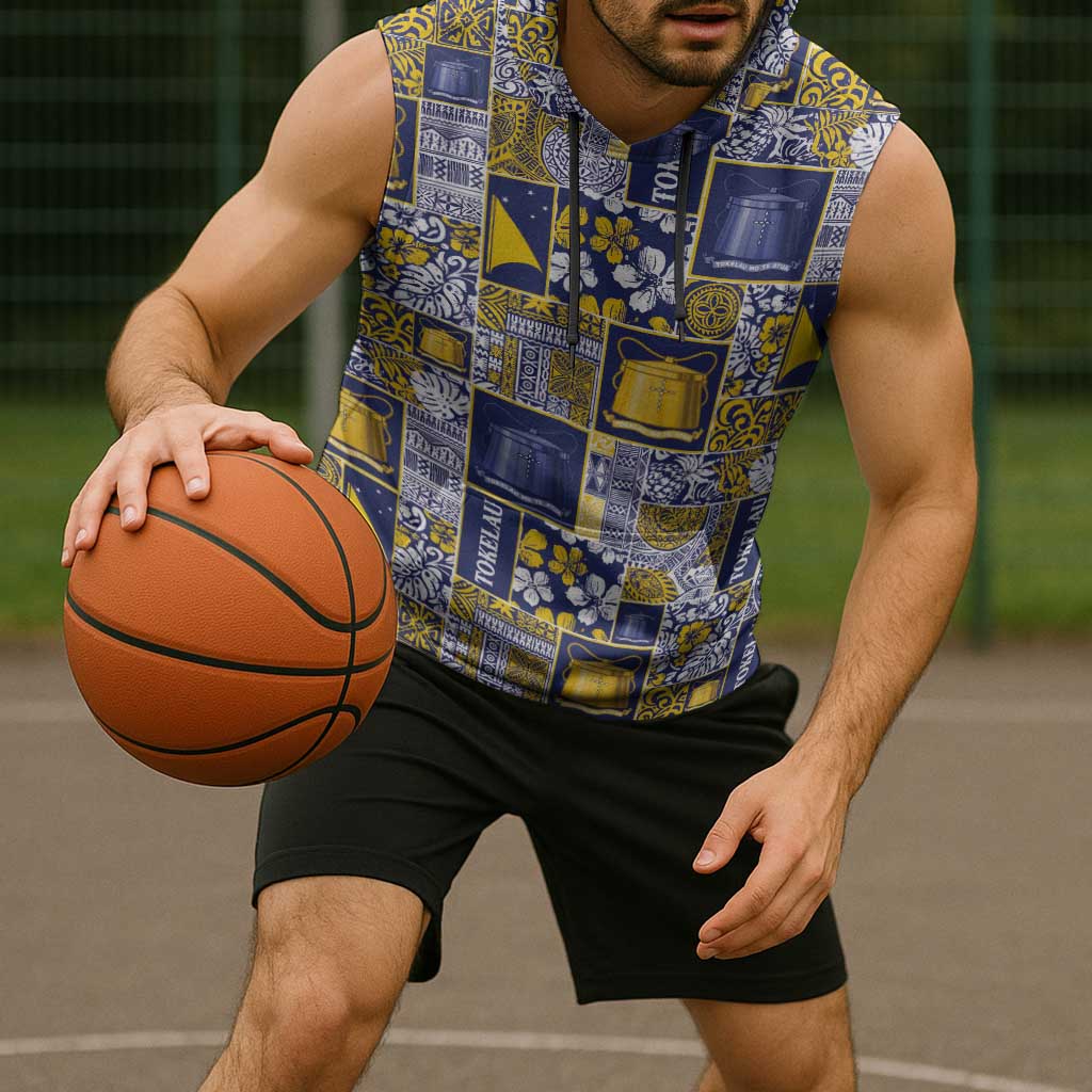 Tokelau Manuia te Kilihimahi Sleeveless Hoodie Pacific Patchwork Xmas Vibes - Polynesian Pride