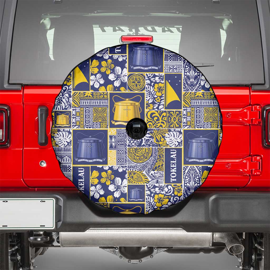 Tokelau Manuia te Kilihimahi Spare Tire Cover Pacific Patchwork Xmas Vibes - Polynesian Pride