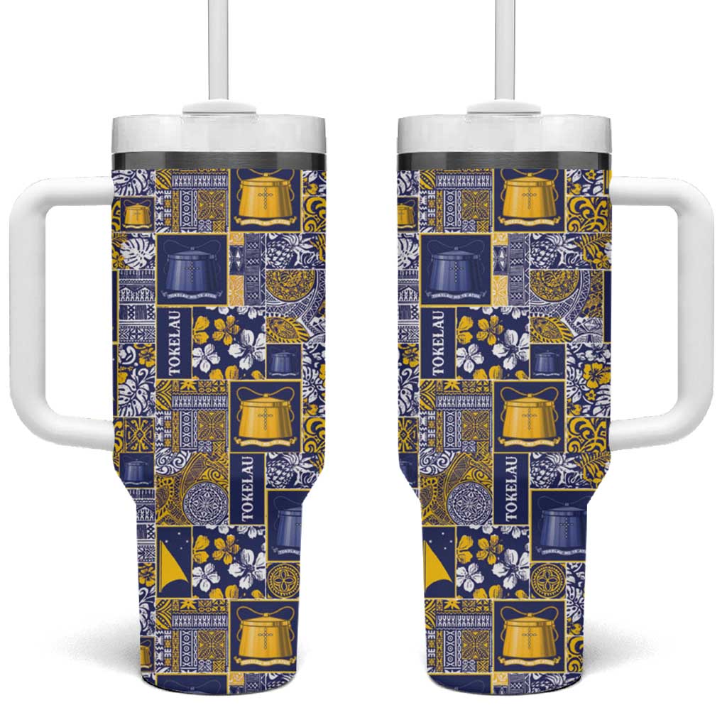 Tokelau Manuia te Kilihimahi Tumbler With Handle Pacific Patchwork Xmas Vibes - Polynesian Pride