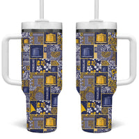 Tokelau Manuia te Kilihimahi Tumbler With Handle Pacific Patchwork Xmas Vibes - Polynesian Pride
