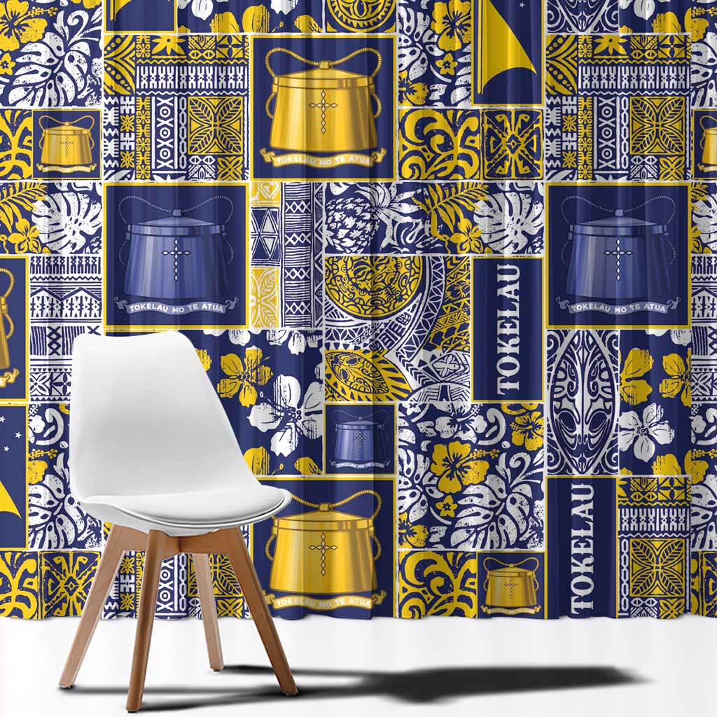 Tokelau Manuia te Kilihimahi Window Curtain Pacific Patchwork Xmas Vibes - Polynesian Pride