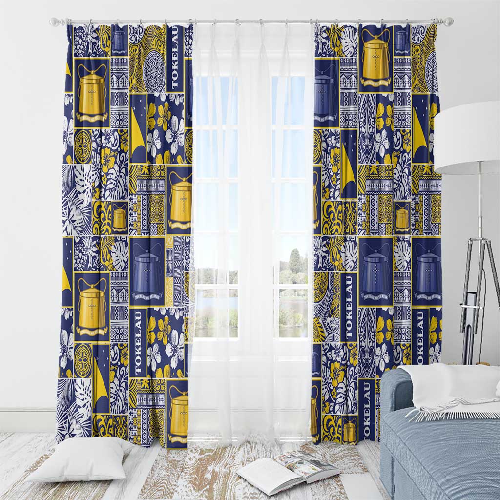 Tokelau Manuia te Kilihimahi Window Curtain Pacific Patchwork Xmas Vibes - Polynesian Pride