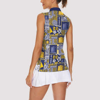 Tokelau Manuia te Kilihimahi Women Sleeveless Polo Shirt Pacific Patchwork Xmas Vibes - Polynesian Pride