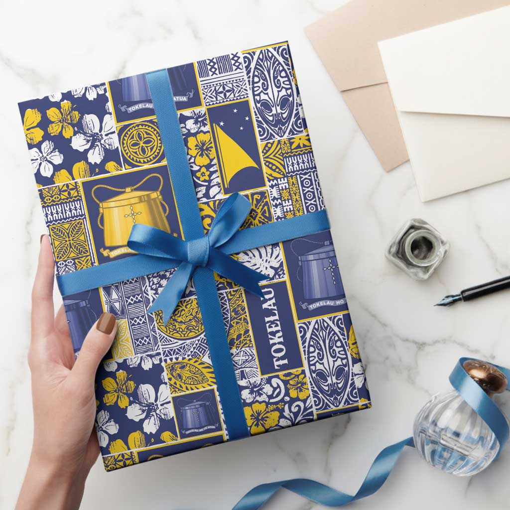 Tokelau Manuia te Kilihimahi Wrapping Paper Pacific Patchwork Xmas Vibes - Polynesian Pride