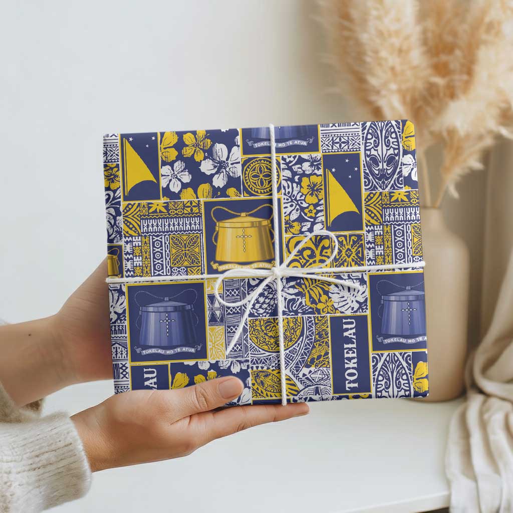 Tokelau Manuia te Kilihimahi Wrapping Paper Pacific Patchwork Xmas Vibes - Polynesian Pride