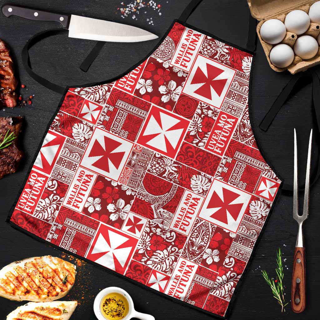 Wallis Et Futuna Kilisimasi Fiefia Apron Pacific Patchwork Xmas Vibes - Polynesian Pride