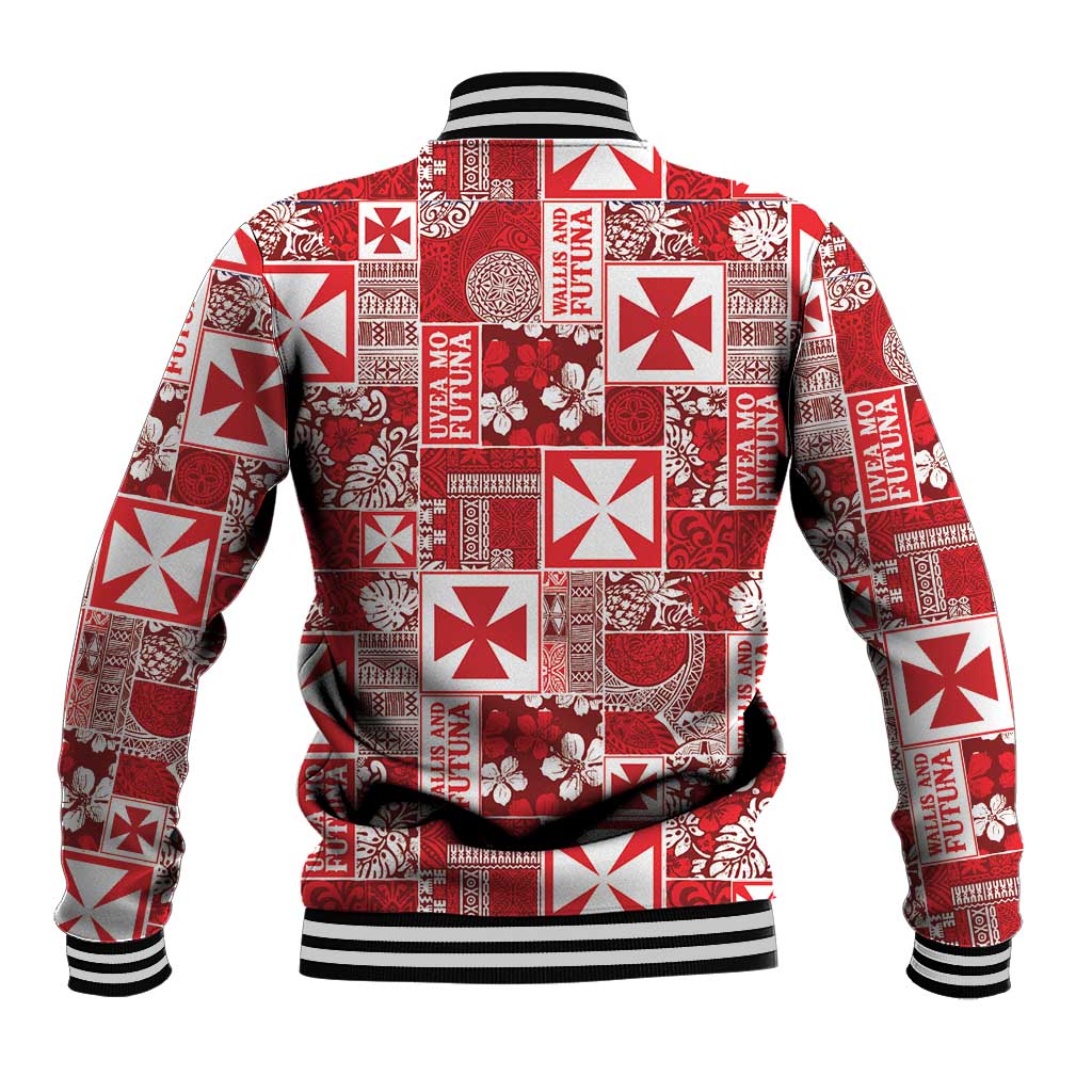 Wallis Et Futuna Kilisimasi Fiefia Baseball Jacket Pacific Patchwork Xmas Vibes - Polynesian Pride
