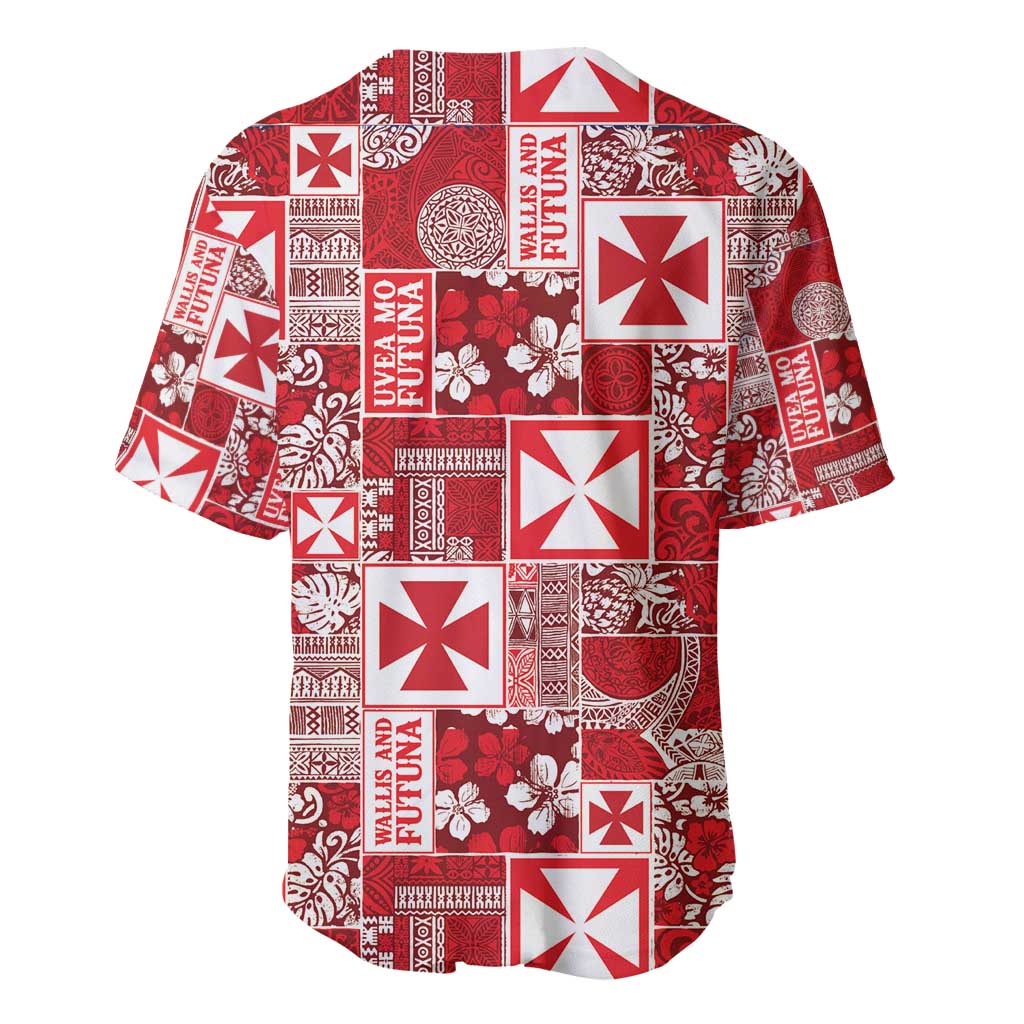 Wallis Et Futuna Kilisimasi Fiefia Baseball Jersey Pacific Patchwork Xmas Vibes - Polynesian Pride