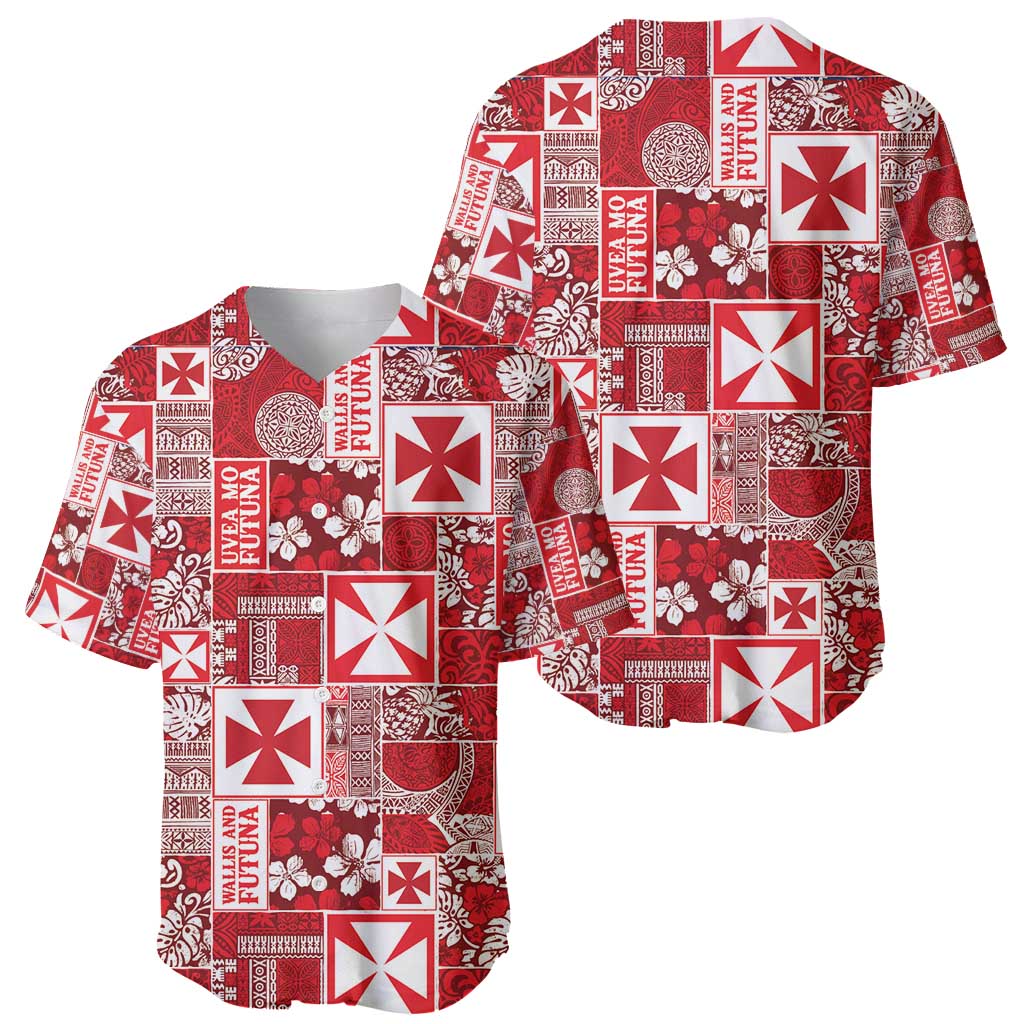 Wallis Et Futuna Kilisimasi Fiefia Baseball Jersey Pacific Patchwork Xmas Vibes - Polynesian Pride