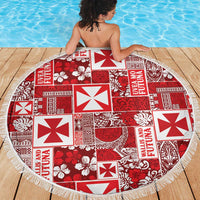 Wallis Et Futuna Kilisimasi Fiefia Beach Blanket Pacific Patchwork Xmas Vibes - Polynesian Pride