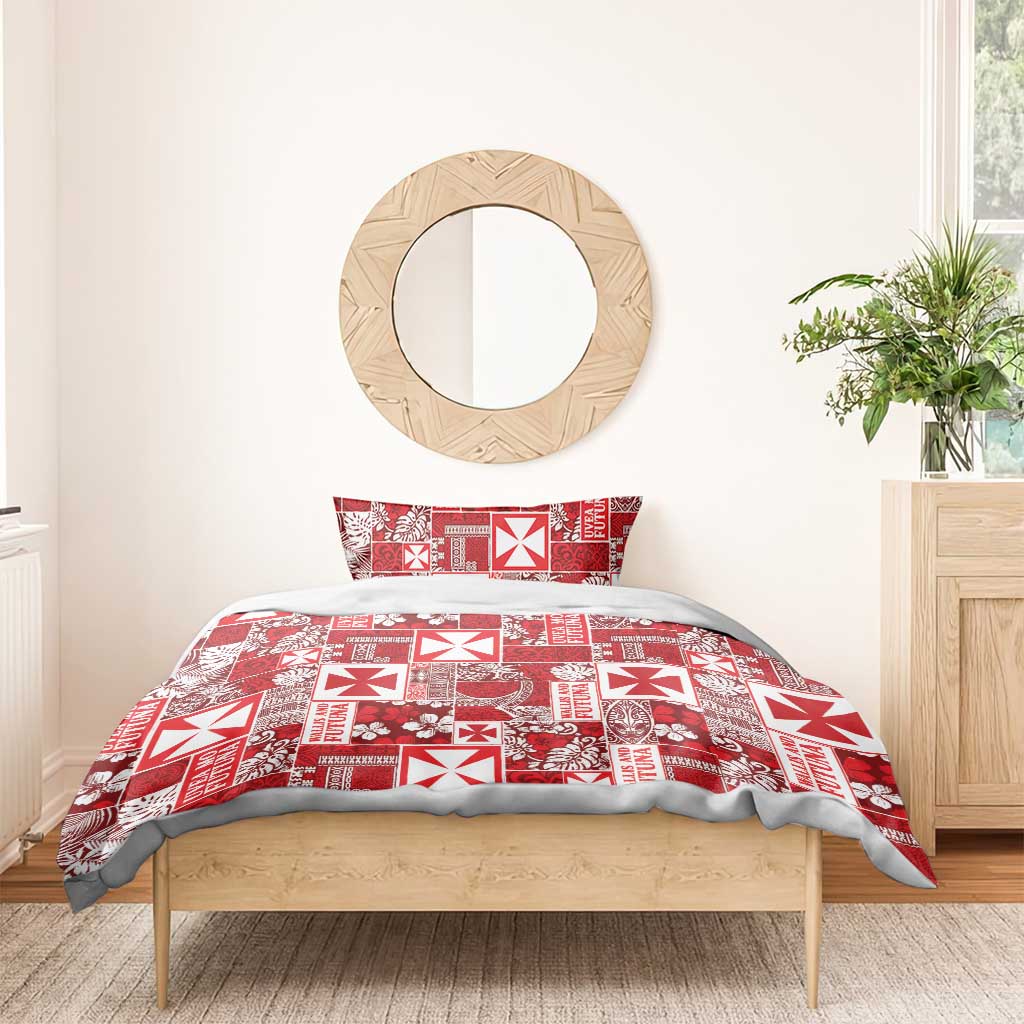 Wallis Et Futuna Kilisimasi Fiefia Bedding Set Pacific Patchwork Xmas Vibes - Polynesian Pride