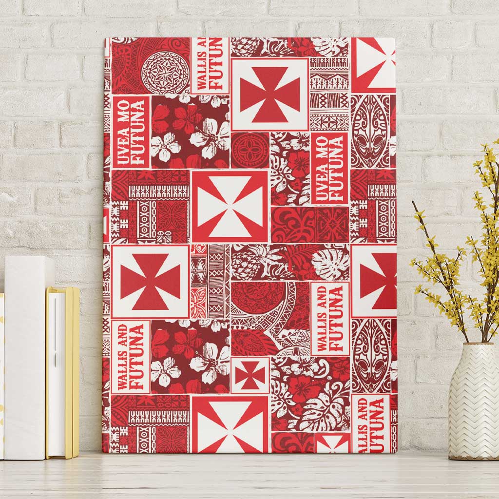 Wallis Et Futuna Kilisimasi Fiefia Canvas Wall Art Pacific Patchwork Xmas Vibes - Polynesian Pride
