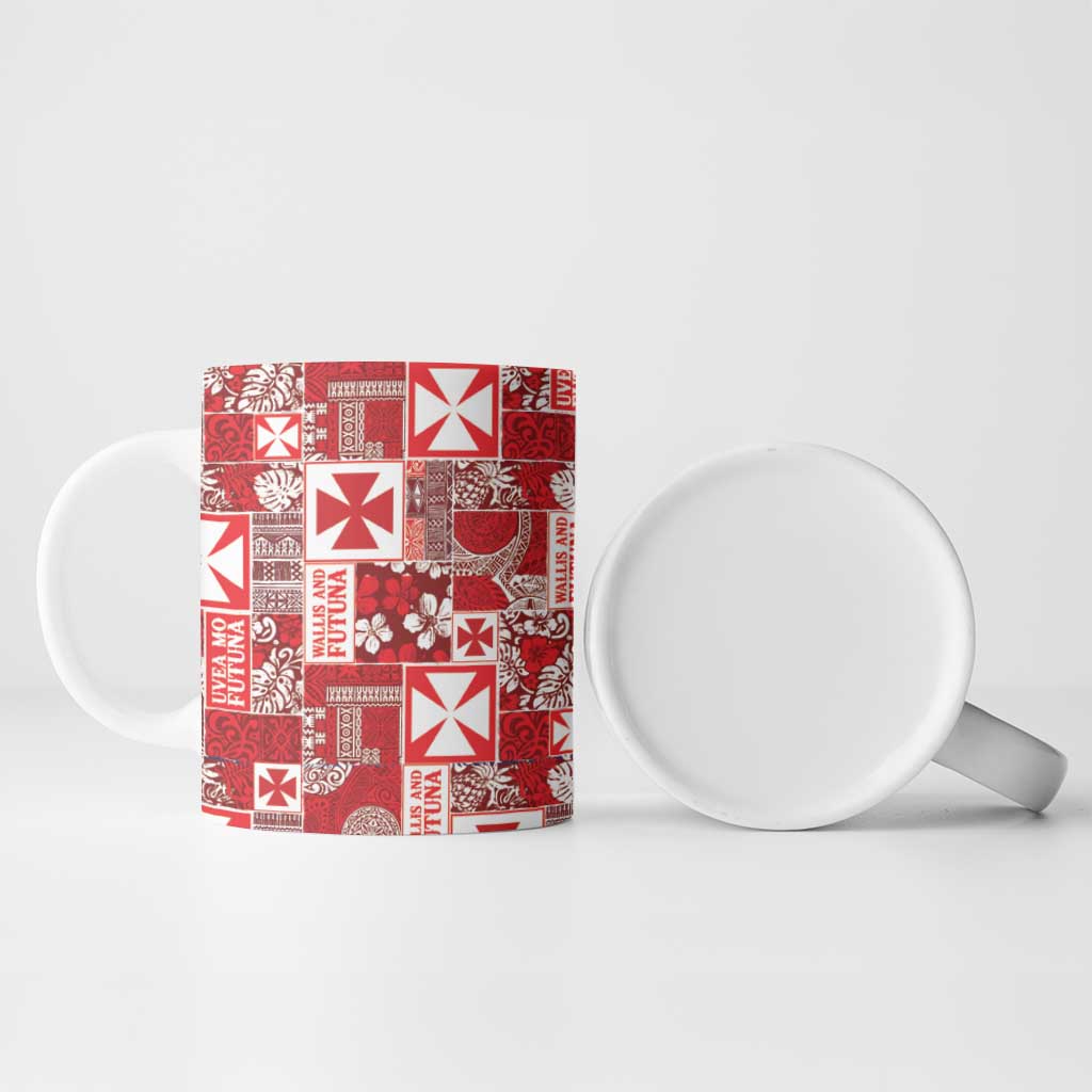 Wallis Et Futuna Kilisimasi Fiefia Ceramic Mug Pacific Patchwork Xmas Vibes - Polynesian Pride