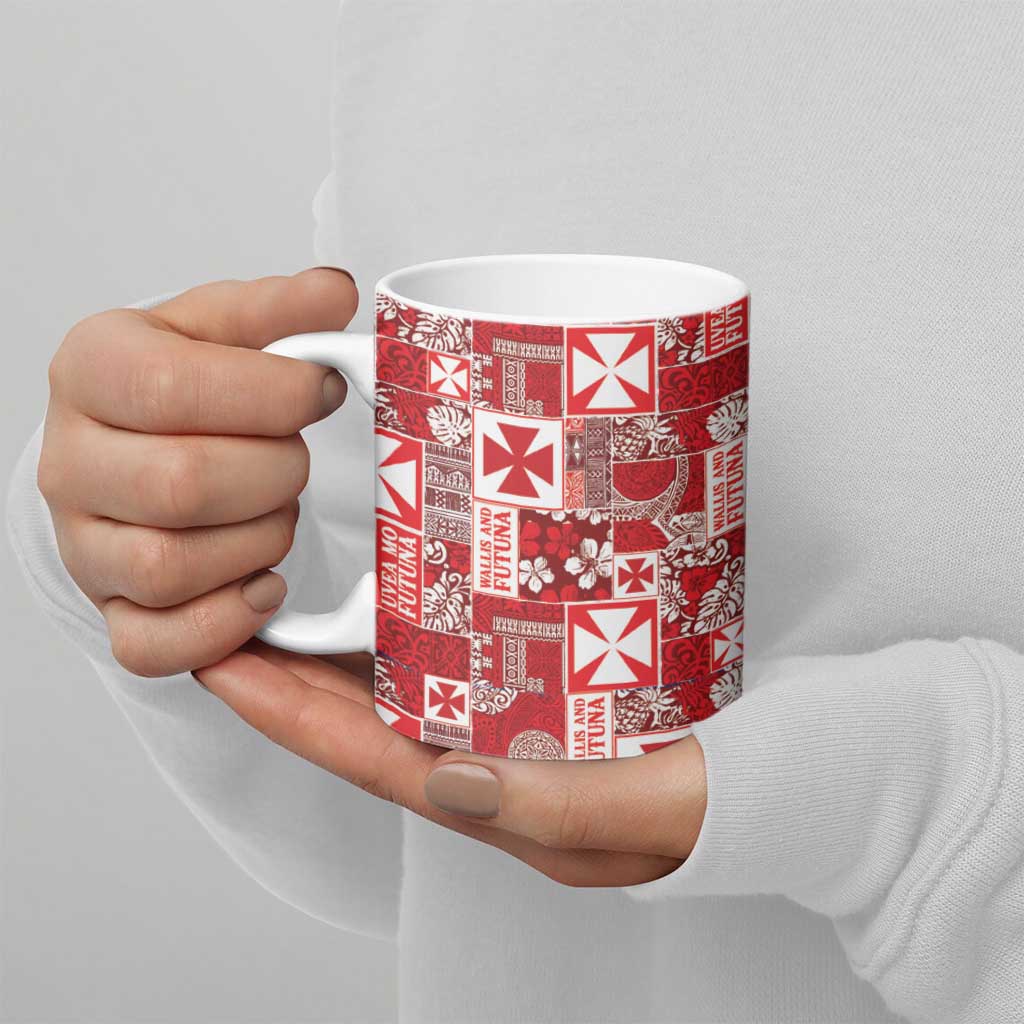 Wallis Et Futuna Kilisimasi Fiefia Ceramic Mug Pacific Patchwork Xmas Vibes - Polynesian Pride