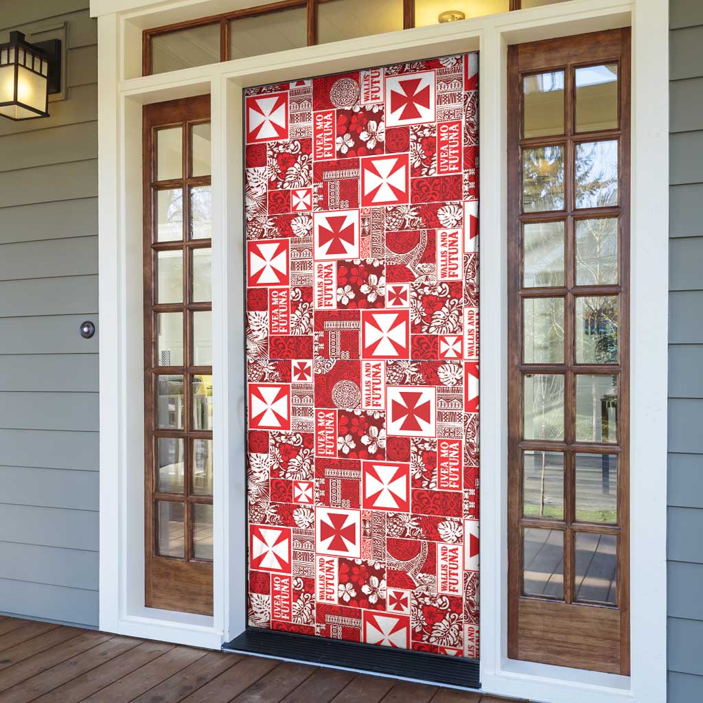 Wallis Et Futuna Kilisimasi Fiefia Door Cover Pacific Patchwork Xmas Vibes - Polynesian Pride