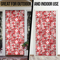 Wallis Et Futuna Kilisimasi Fiefia Door Cover Pacific Patchwork Xmas Vibes - Polynesian Pride