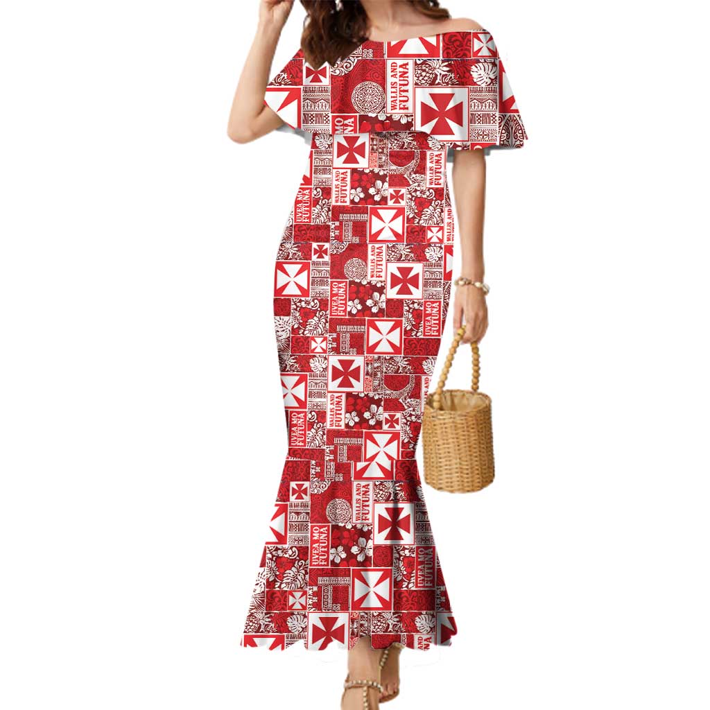 Wallis Et Futuna Kilisimasi Fiefia Family Matching Mermaid Dress and Hawaiian Shirt Pacific Patchwork Xmas Vibes - Polynesian Pride