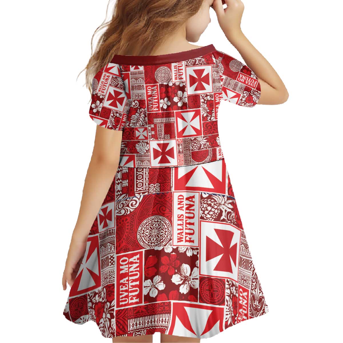 Wallis Et Futuna Kilisimasi Fiefia Family Matching Off The Shoulder Long Sleeve Dress and Hawaiian Shirt Pacific Patchwork Xmas Vibes - Polynesian Pride