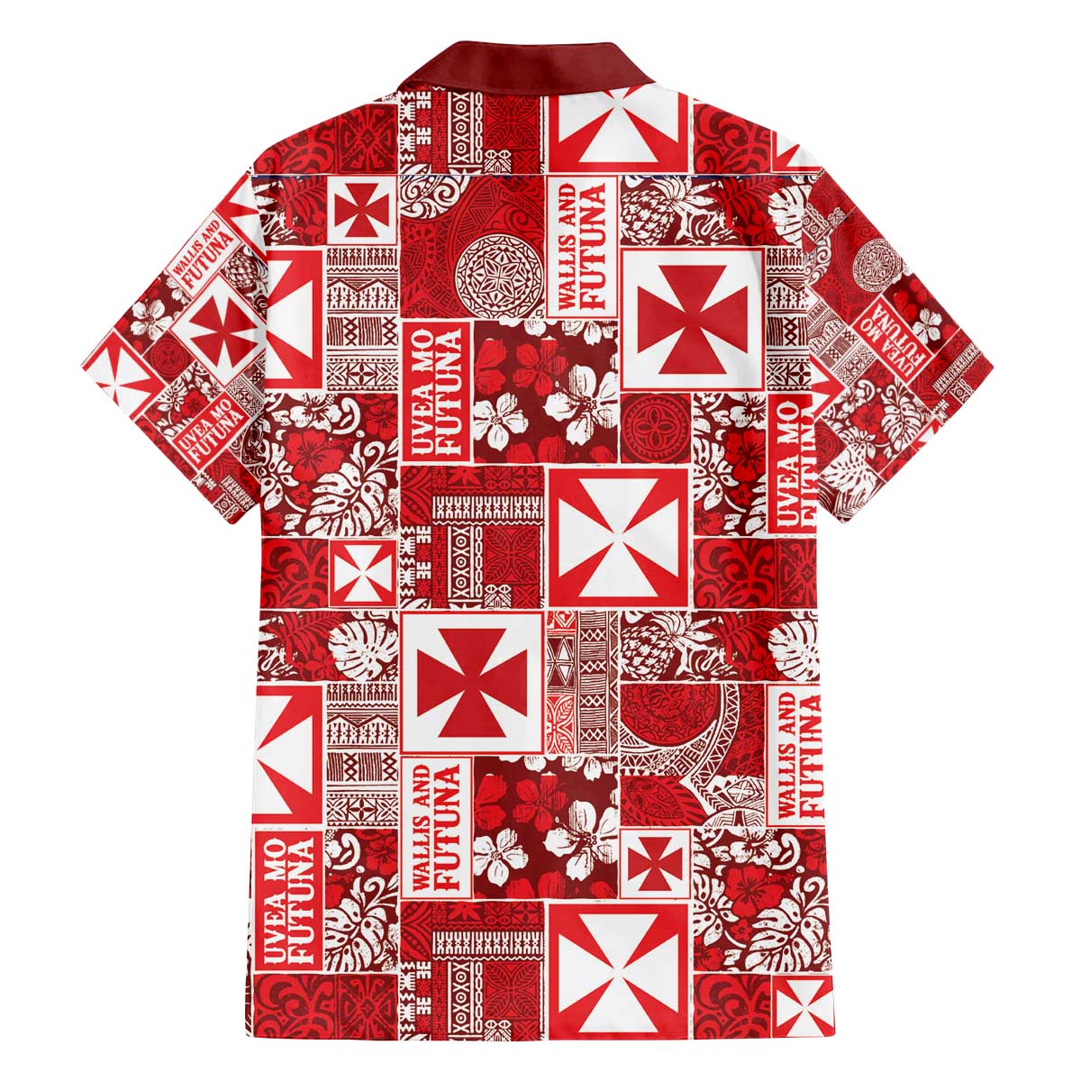 Wallis Et Futuna Kilisimasi Fiefia Family Matching Off The Shoulder Long Sleeve Dress and Hawaiian Shirt Pacific Patchwork Xmas Vibes - Polynesian Pride