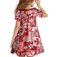 Wallis Et Futuna Kilisimasi Fiefia Family Matching Off Shoulder Short Dress and Hawaiian Shirt Pacific Patchwork Xmas Vibes - Polynesian Pride