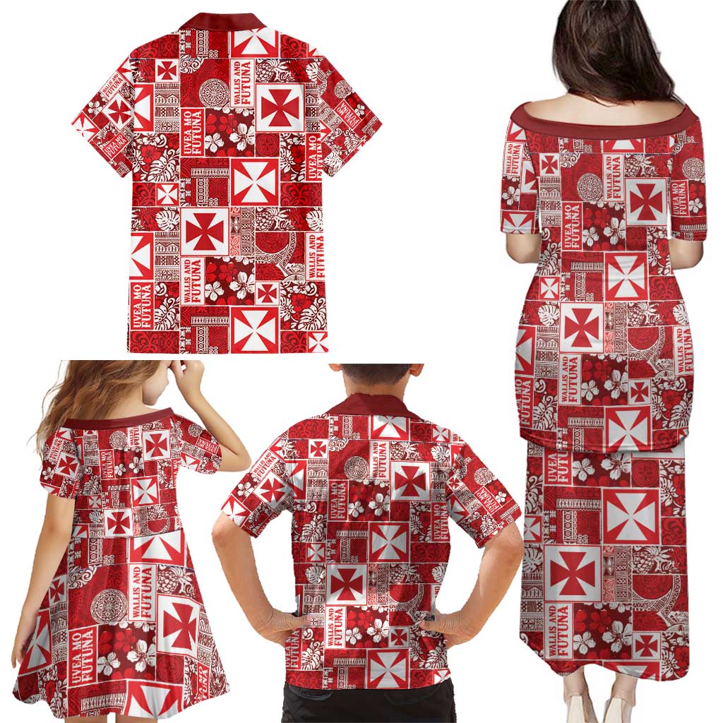 Wallis Et Futuna Kilisimasi Fiefia Family Matching Puletasi and Hawaiian Shirt Pacific Patchwork Xmas Vibes - Polynesian Pride