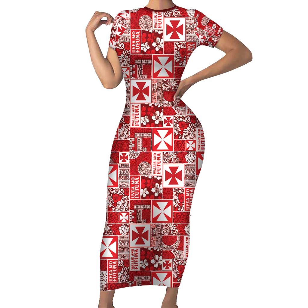 Wallis Et Futuna Kilisimasi Fiefia Family Matching Short Sleeve Bodycon Dress and Hawaiian Shirt Pacific Patchwork Xmas Vibes - Polynesian Pride