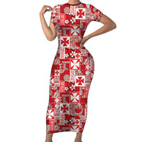 Wallis Et Futuna Kilisimasi Fiefia Family Matching Short Sleeve Bodycon Dress and Hawaiian Shirt Pacific Patchwork Xmas Vibes - Polynesian Pride