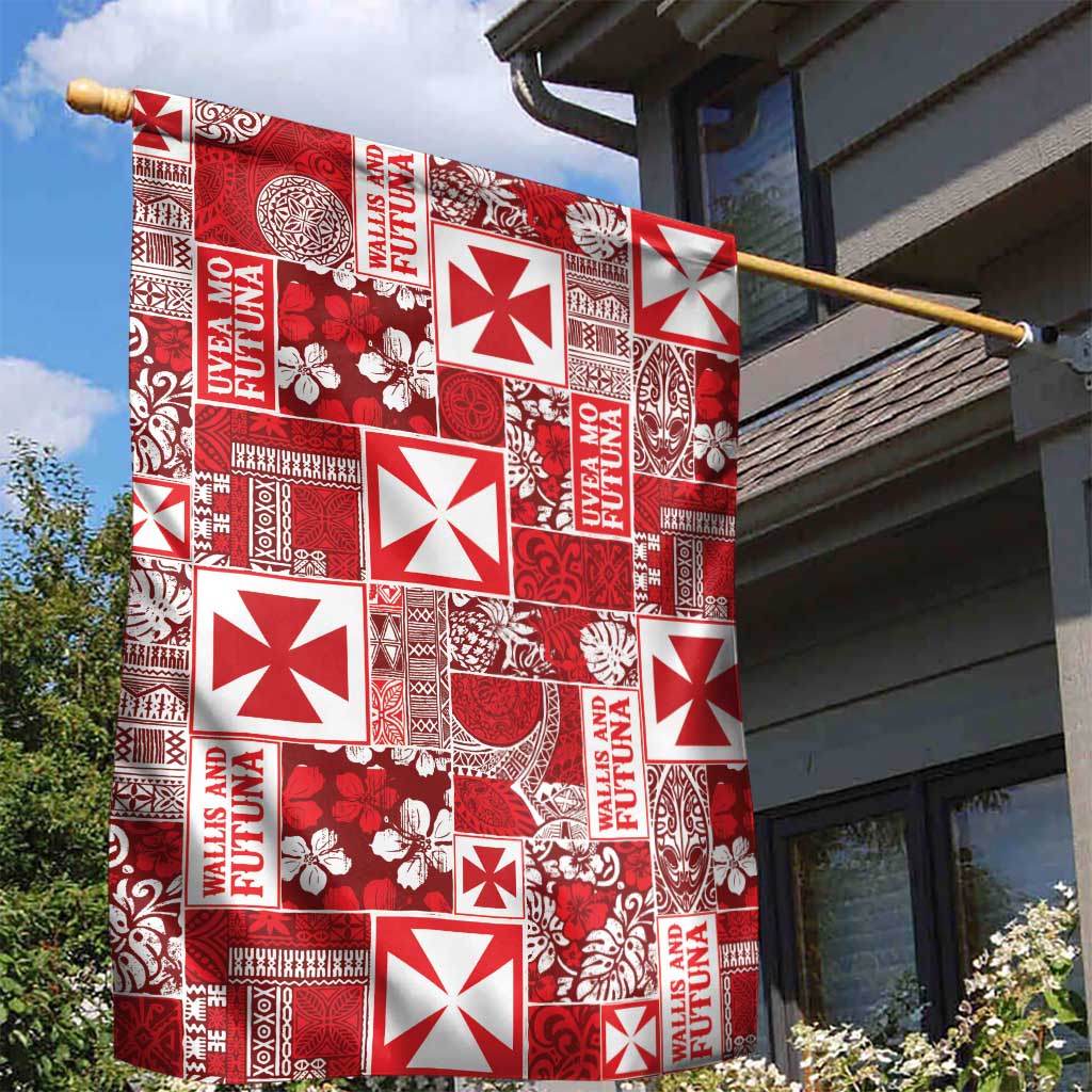 Wallis Et Futuna Kilisimasi Fiefia Garden Flag Pacific Patchwork Xmas Vibes - Polynesian Pride