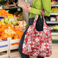 Wallis Et Futuna Kilisimasi Fiefia Grocery Bag Pacific Patchwork Xmas Vibes - Polynesian Pride