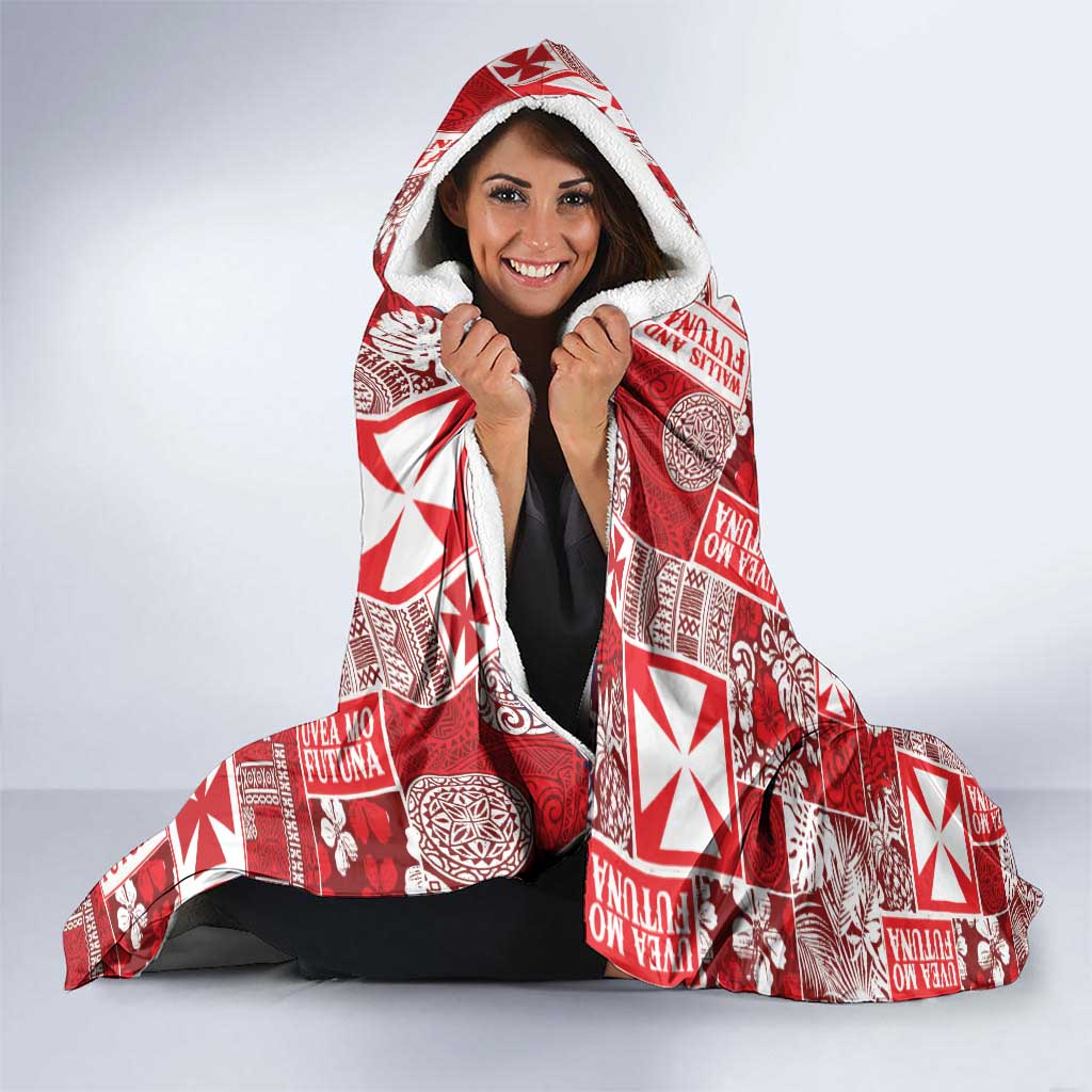 Wallis Et Futuna Kilisimasi Fiefia Hooded Blanket Pacific Patchwork Xmas Vibes - Polynesian Pride