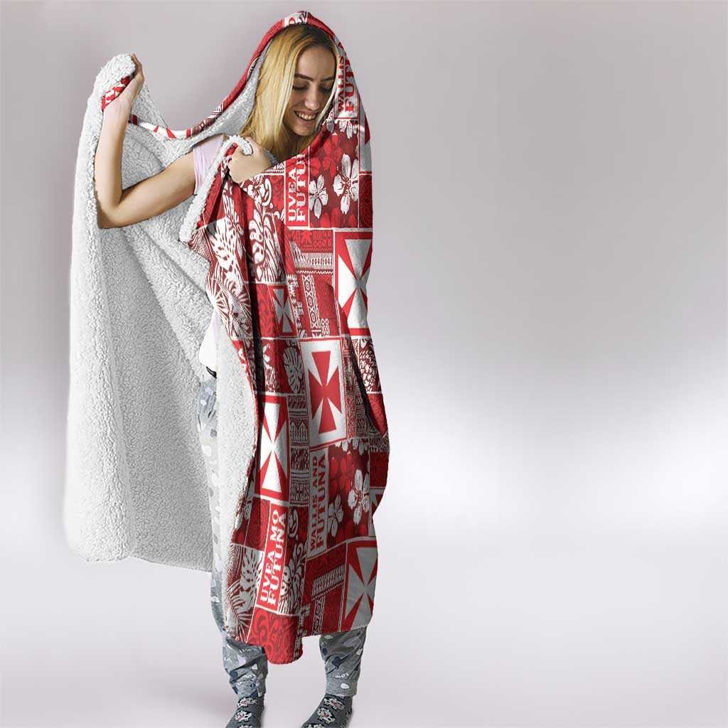 Wallis Et Futuna Kilisimasi Fiefia Hooded Blanket Pacific Patchwork Xmas Vibes - Polynesian Pride