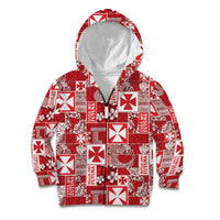 Wallis Et Futuna Kilisimasi Fiefia Kid Hoodie Pacific Patchwork Xmas Vibes - Polynesian Pride