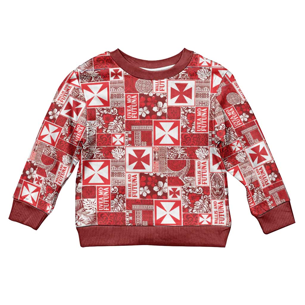 Wallis Et Futuna Kilisimasi Fiefia Kid Ugly Christmas Sweater Pacific Patchwork Xmas Vibes - Polynesian Pride