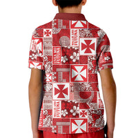 Wallis Et Futuna Kilisimasi Fiefia Kid Polo Shirt Pacific Patchwork Xmas Vibes - Polynesian Pride