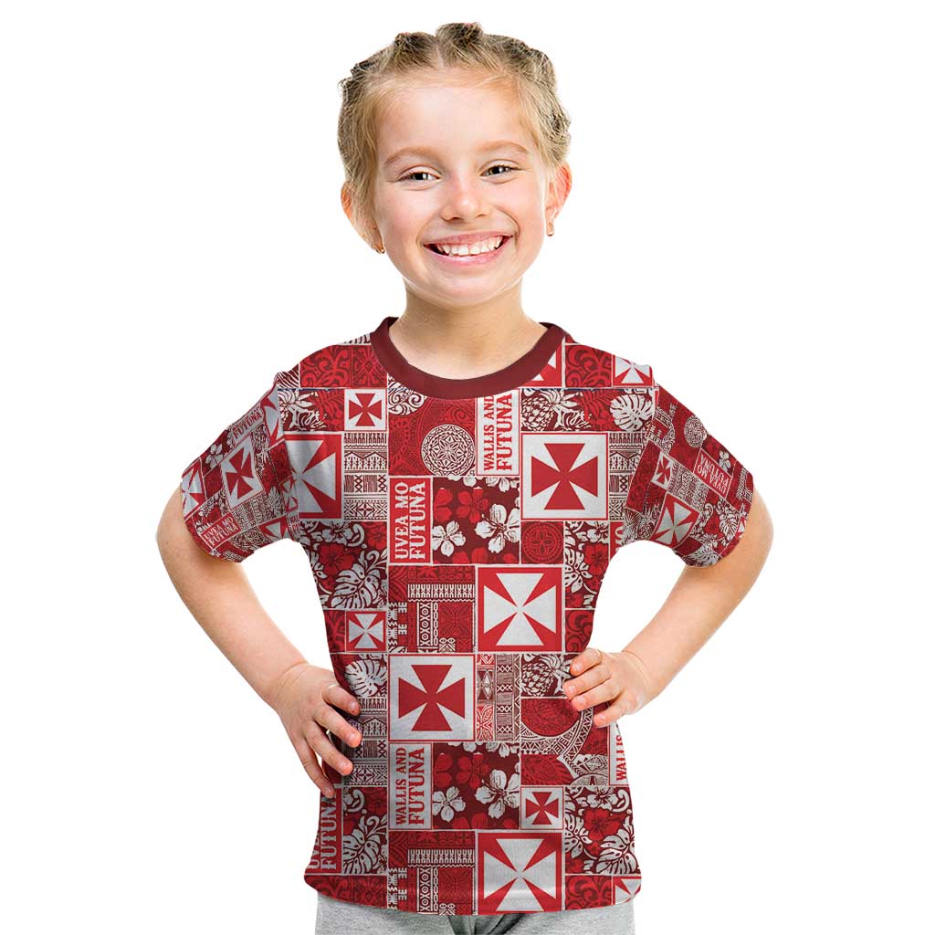 Wallis Et Futuna Kilisimasi Fiefia Kid T Shirt Pacific Patchwork Xmas Vibes - Polynesian Pride