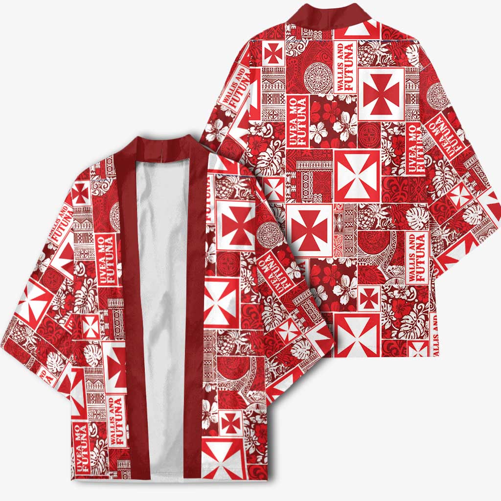 Wallis Et Futuna Kilisimasi Fiefia Kimono Pacific Patchwork Xmas Vibes - Polynesian Pride