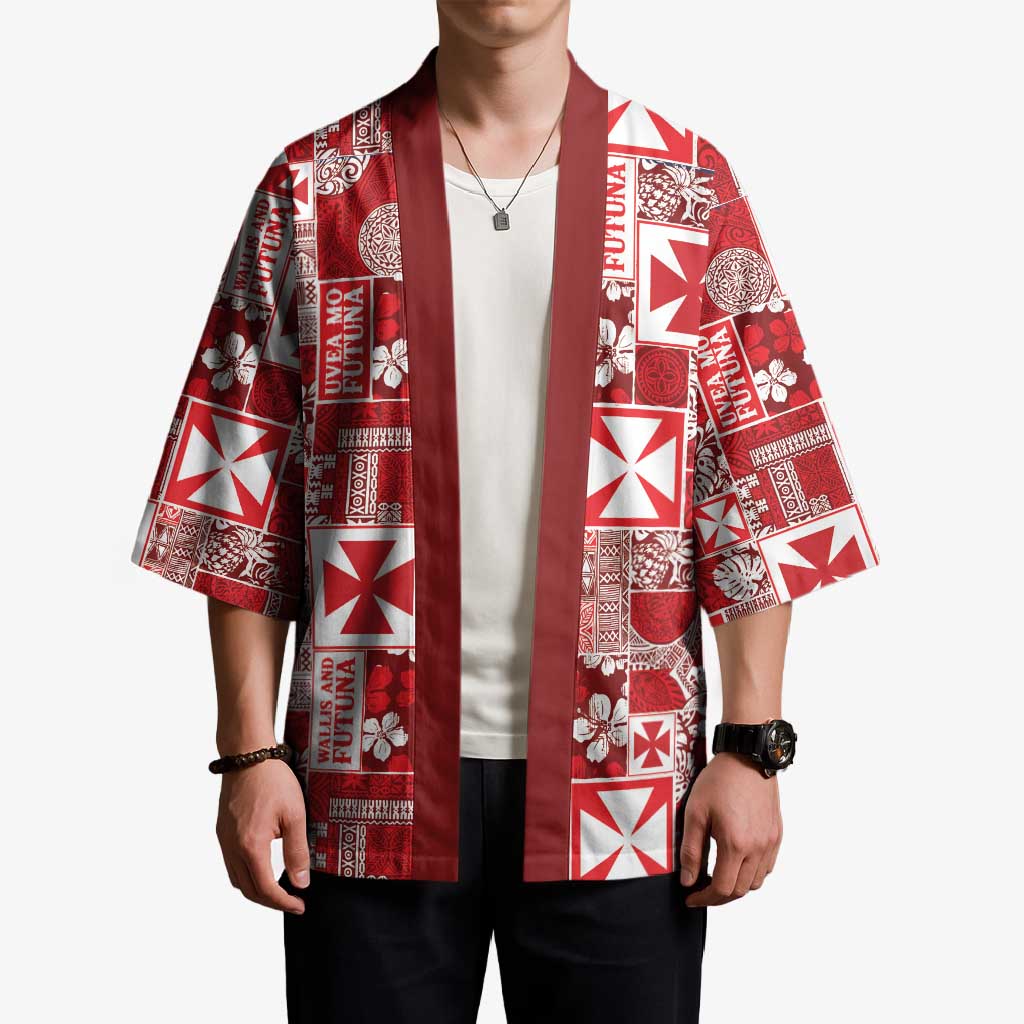 Wallis Et Futuna Kilisimasi Fiefia Kimono Pacific Patchwork Xmas Vibes - Polynesian Pride