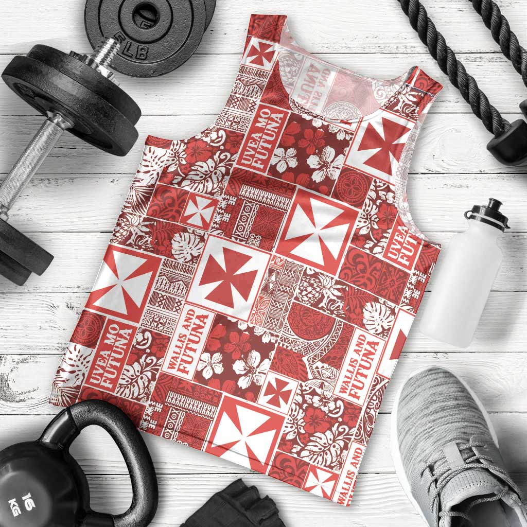 Wallis Et Futuna Kilisimasi Fiefia Men Tank Top Pacific Patchwork Xmas Vibes - Polynesian Pride