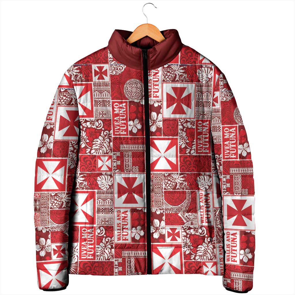 Wallis Et Futuna Kilisimasi Fiefia Padded Jacket Pacific Patchwork Xmas Vibes - Polynesian Pride