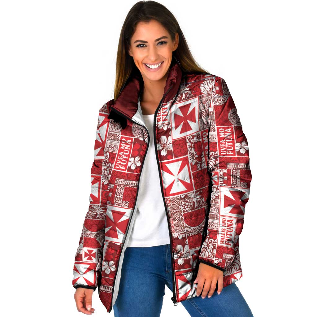 Wallis Et Futuna Kilisimasi Fiefia Padded Jacket Pacific Patchwork Xmas Vibes - Polynesian Pride
