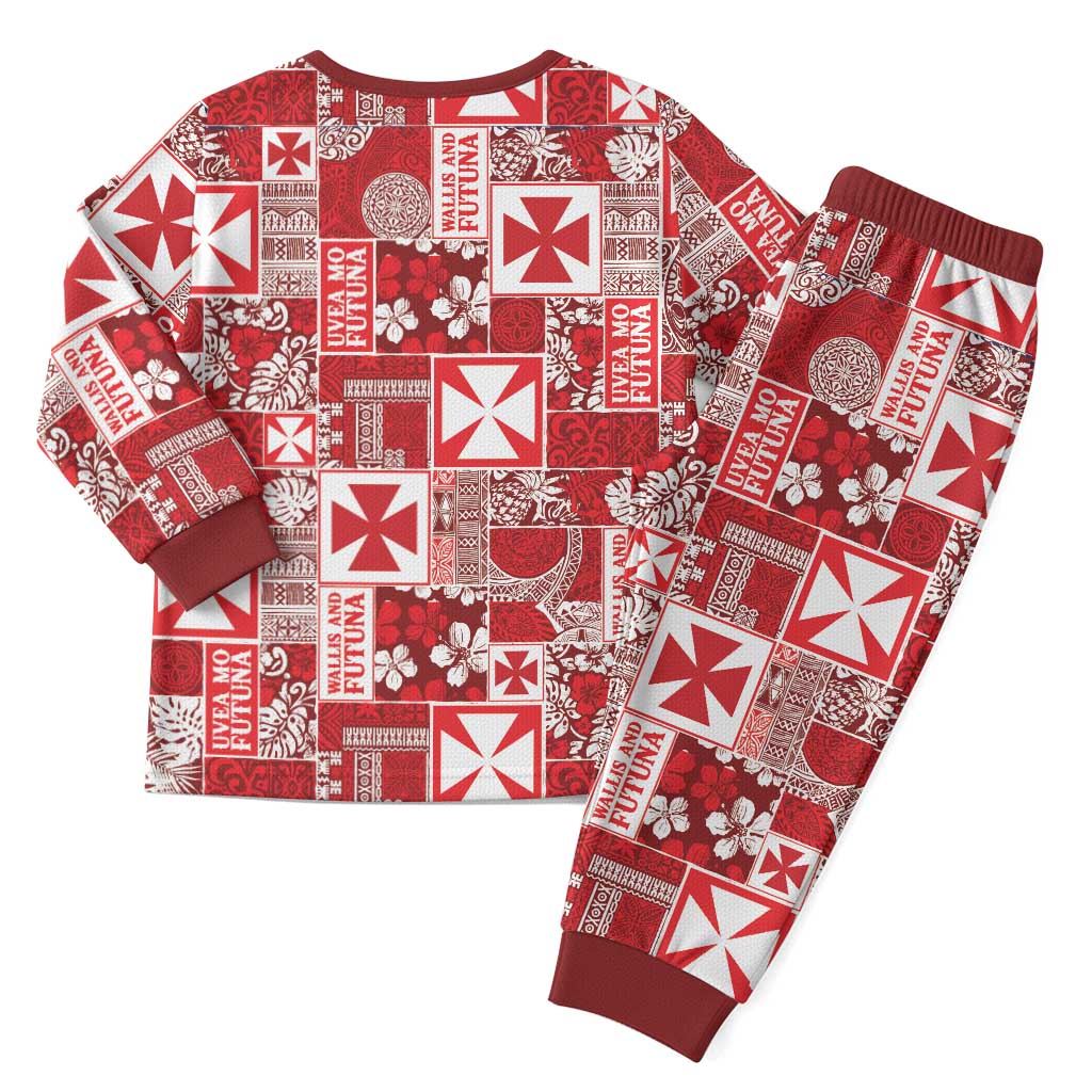 Wallis Et Futuna Kilisimasi Fiefia Christmas Pajama Set Pacific Patchwork Xmas Vibes - Polynesian Pride