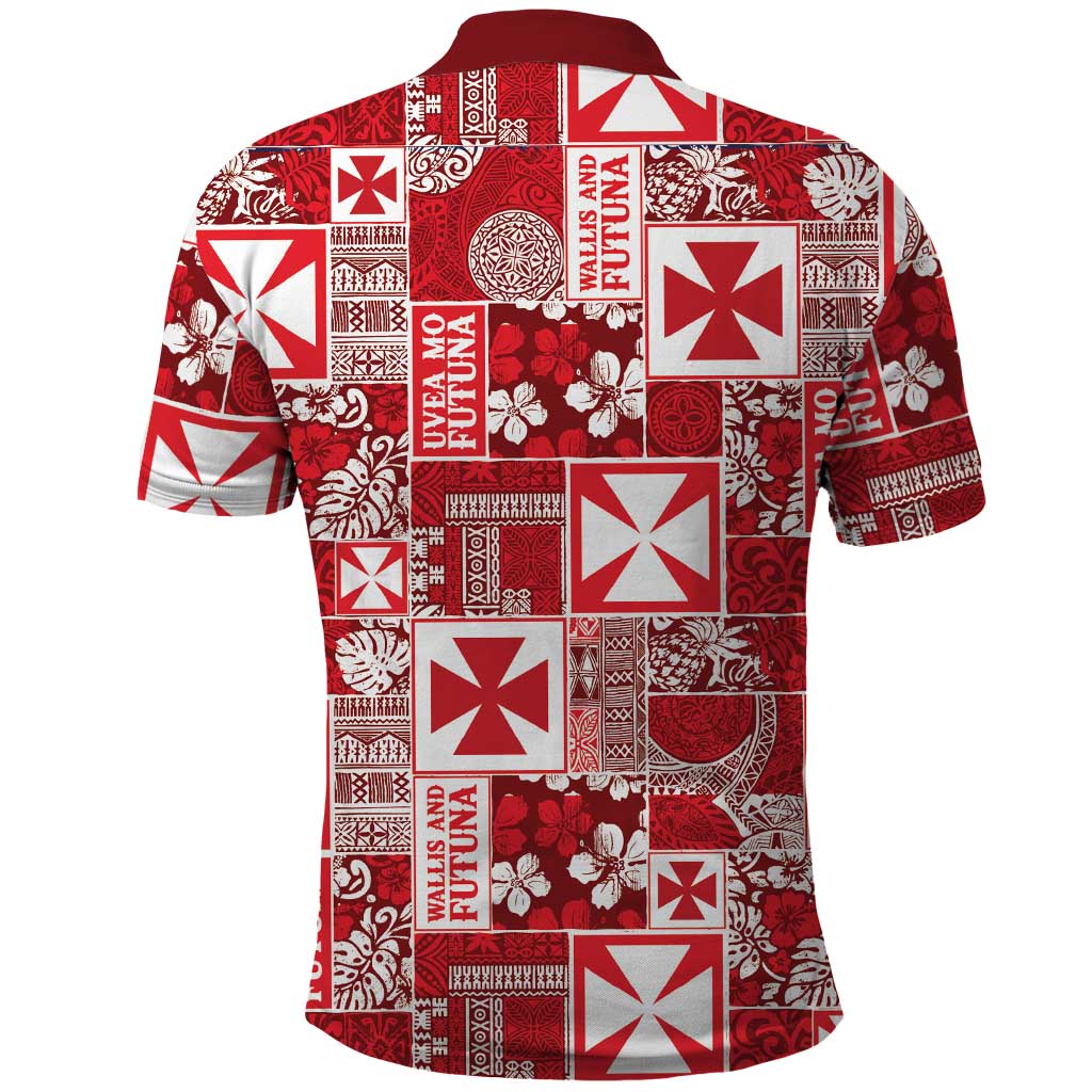 Wallis Et Futuna Kilisimasi Fiefia Polo Shirt Pacific Patchwork Xmas Vibes - Polynesian Pride