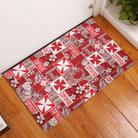 Wallis Et Futuna Kilisimasi Fiefia Rubber Doormat Pacific Patchwork Xmas Vibes - Polynesian Pride