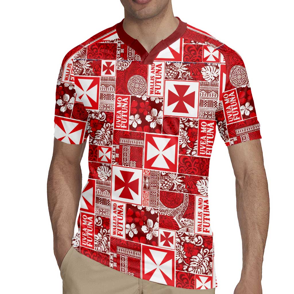 Wallis Et Futuna Kilisimasi Fiefia Rugby Jersey Pacific Patchwork Xmas Vibes - Polynesian Pride