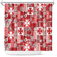 Wallis Et Futuna Kilisimasi Fiefia Shower Curtain Pacific Patchwork Xmas Vibes - Polynesian Pride